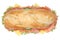 Sub deli sandwich baguette with salmon fish top view isolated