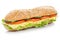 Sub sandwich whole grain grains baguette with cheese isolated on