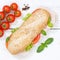 Sub sandwich whole grain grains baguette with ham square from ab