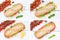 Sub sandwiches collage whole grain with ham cheese salami fish f