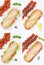 Sub sandwiches collage whole grain with ham cheese salami fish p