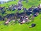 Subalpine settlement Walenstadtberg at the foot of the Churfirsten mountain range and above Lake Walensee - Canton of St. Gallen