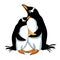 Subantarctic a penguin papuan thinking. Vector illustration