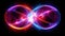 Subatomic proton particle collision. Nuclear fusion concept. Generative AI