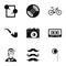 Subculture hipsters icons set, simple style