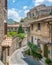 Subiaco old town in a summer morning, province of Rome, Latium, central Italy.