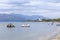 Subic Bay coast with people joying jet ski in Subic, Zambales