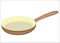 The subject of kitchen utensils. A frying pan is needed in the kitchen in the kitchen to fry the food. Vector illustration