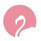 Sublime flamingo portrait pink avatar icon with round silhouette, minimalist concept concept, avatar and digital button. Artistic