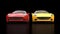 Sublime red and yellow super sports cars side by side
