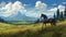 Sublime Wilderness: A Majestic Horse In 2d Game Art Style