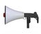 Submachine Gun with Megaphone Shout. Concept Symbol of Force of Mass Media, Propaganda, Word, Journalism.