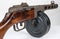 Submachine gun ppsh-41 on a light background.