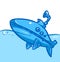 Submarine fish cartoon illustration