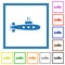 Submarine flat framed icons