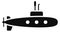Submarine icon. Black military symbol. Navy army