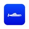 Submarine icon digital blue