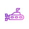 Submarine icon gradient purple pink colour military symbol perfect