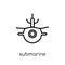 submarine icon. Trendy modern flat linear vector submarine icon