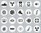 Submarine Icons Black & White Flat Design Circle Set Big