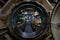 Submarine interior view through manhole