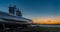 Submarine memorial on Laboe Beach in sunset. Submarine Boat at Laboe in Germany - U-Boot U 995 near Kiel at sunset. Panoramic view