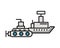 Submarine military force with ship