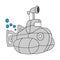 Submarine military icon. Cartoon illustration of submarine military icon for web