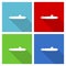 Submarine, navy, boat, ship, army icon set, flat design vector illustration in eps 10 for webdesign and mobile applications in