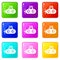 Submarine periscope icons set 9 color collection