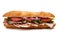 Submarine sandwich on a white background