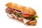 Submarine sandwich on a white background