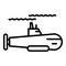 Submarine transport icon, outline style