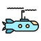 Submarine weapon icon color outline vector