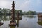 Submerged ancient ruined temple in panchganga river kolhapur. Constructed during mid of 17th century , during king Chatrapati