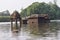 Submerged ancient ruined temple in panchganga river kolhapur. Constructed during mid of 17th century , during king Chatrapati