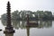 Submerged ancient ruined temple in panchganga river kolhapur. Constructed during mid of 17th century , during king Chatrapati