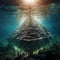 Submerged Pyramid: Enigmatic Relic Beneath Shimmering Waters