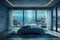 Submerged serenity: mesmerizing underwater house room reveals aquatic wonders through panoramic aquarium windows, a