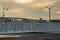 Submerging flood gate. Maeslant storm surge barrier.