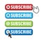 Subscribe button icon set for social media, podcast, video channel, blog, newsletter