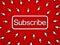 Subscribe button with many computer arrow cursors on red background