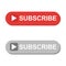 Subscribe flat button, vector red, gray icon on white background