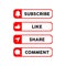 Subscribe, Like, Share and Comment button symbol design for social media post