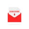 Subscribe newsletter with red letter