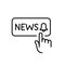 Subscribe to news updates. Click on bell button. Pixel perfect, editable stroke