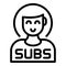 Subscriber icon, outline style