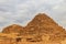 Subsidiary pyramids in Giza Pyramid Complex in Cairo, Egypt