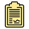 Subsidy clipboard icon vector flat