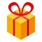 Subsidy gift box icon, isometric style